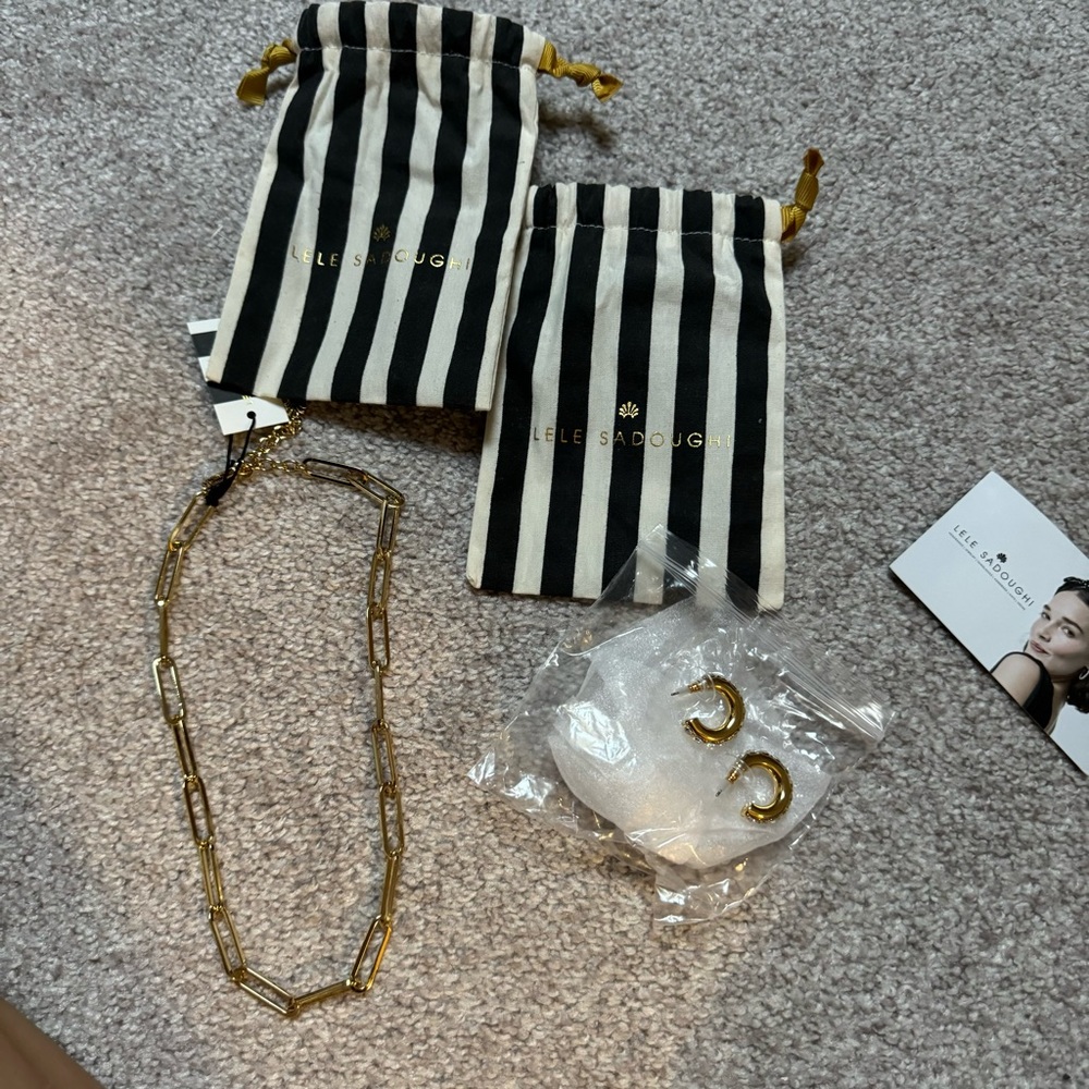 Lele Sadoghi necklace and earrings